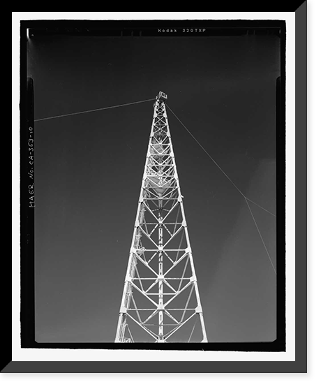 Historic Framed Print, Naval Ordnance Test Station Inyokern, Randsburg Wash Facility Target Test Towers, Tower Road, China Lake vicinity, Kern County, CA - 10,  17-7/8" x 21-7/8"