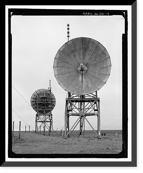 Historic Framed Print, POW-3 Distant Early Warning Line Station, Bullen Point, Prudhoe Bay vicinity, North Slope Borough, AK - 4,  17-7/8" x 21-7/8"