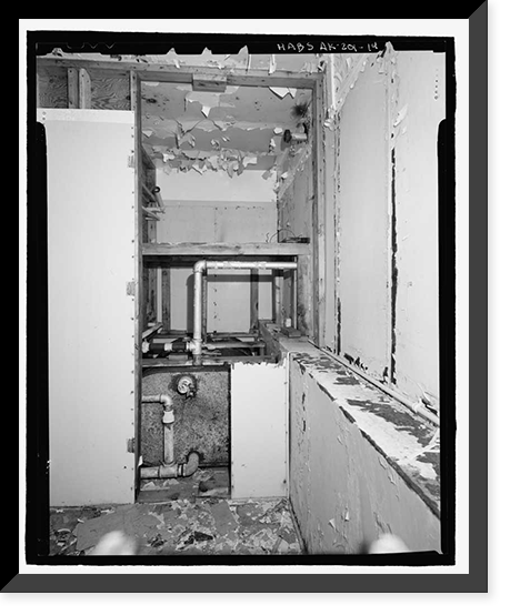 Historic Framed Print, POW-3 Distant Early Warning Line Station, Bullen Point, Prudhoe Bay vicinity, North Slope Borough, AK - 14,  17-7/8" x 21-7/8"