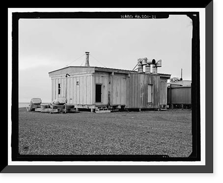 Historic Framed Print, POW-3 Distant Early Warning Line Station, Bullen Point, Prudhoe Bay vicinity, North Slope Borough, AK - 21,  17-7/8" x 21-7/8"