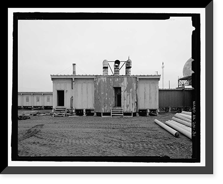 Historic Framed Print, POW-3 Distant Early Warning Line Station, Bullen Point, Prudhoe Bay vicinity, North Slope Borough, AK - 31,  17-7/8" x 21-7/8"