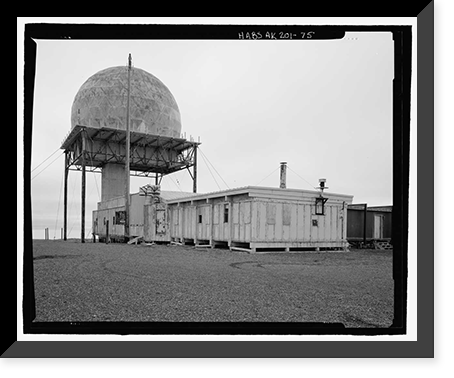 Historic Framed Print, POW-3 Distant Early Warning Line Station, Bullen Point, Prudhoe Bay vicinity, North Slope Borough, AK - 75,  17-7/8" x 21-7/8"