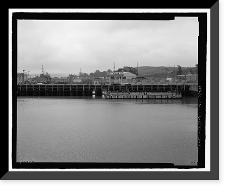 Historic Framed Print, Mare Island Naval Shipyard, Finger Piers 22 & 23, Railroad Avenue near Eighteenth Street, Vallejo, Solano County, CA - 2,  17-7/8" x 21-7/8"