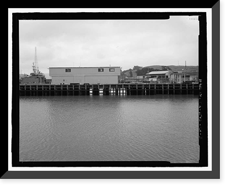 Historic Framed Print, Mare Island Naval Shipyard, Finger Piers 22 & 23, Railroad Avenue near Eighteenth Street, Vallejo, Solano County, CA - 3,  17-7/8" x 21-7/8"