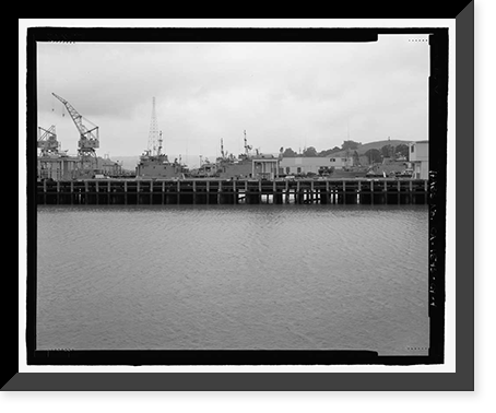 Historic Framed Print, Mare Island Naval Shipyard, Finger Piers 22 & 23, Railroad Avenue near Eighteenth Street, Vallejo, Solano County, CA - 4,  17-7/8" x 21-7/8"