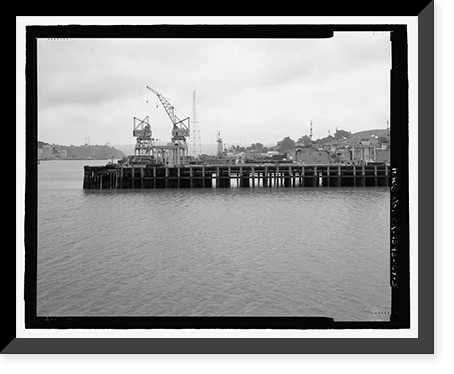 Historic Framed Print, Mare Island Naval Shipyard, Finger Piers 22 & 23, Railroad Avenue near Eighteenth Street, Vallejo, Solano County, CA - 5,  17-7/8" x 21-7/8"