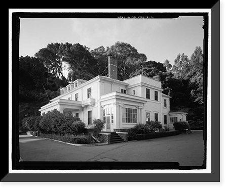 Historic Framed Print, Naval Training Station, Senior Officers' Quarters District, Quarters No. 1, Naval Station Treasure Island, 1 Whiting Way, Yerb, San Francisco, San Francisco County, CA - 2,  17-7/8" x 21-7/8"