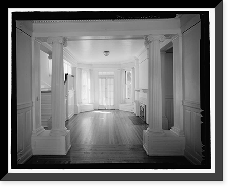 Historic Framed Print, Naval Training Station, Senior Officers' Quarters District, Quarters No. 1, Naval Station Treasure Island, 1 Whiting Way, Yerb, San Francisco, San Francisco County, CA - 13,  17-7/8" x 21-7/8"