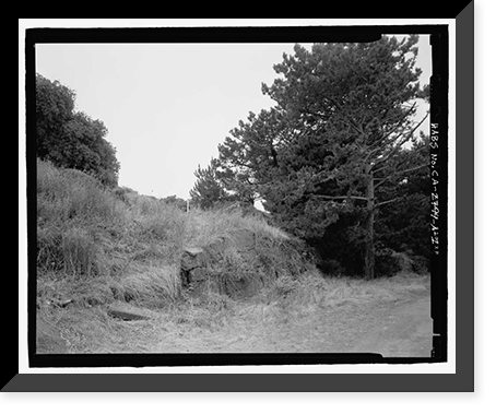 Historic Framed Print, Fort Barry, Signal Corps Radar 296, Station 5, Transmitter Building Foundation, Point Bonita, Marin Headlands, Sausalito vicinity, Marin County, CA,  17-7/8" x 21-7/8"