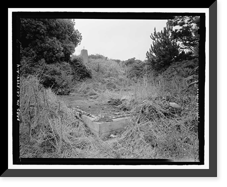 Historic Framed Print, Fort Barry, Signal Corps Radar 296, Station 5, Transmitter Building Foundation, Point Bonita, Marin Headlands, Sausalito vicinity, Marin County, CA - 4,  17-7/8" x 21-7/8"