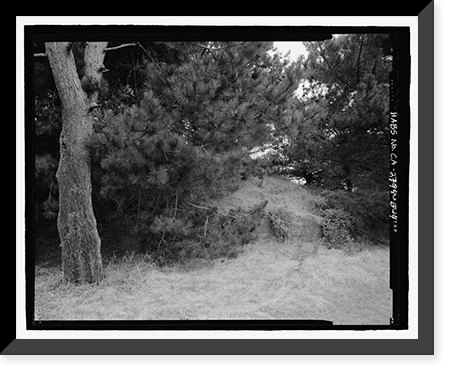 Historic Framed Print, Fort Barry, Bonita Ridge Access Road, Retaining Wall, Point Bonita, Marin Headlands, Sausalito vicinity, Marin County, CA - 4,  17-7/8" x 21-7/8"