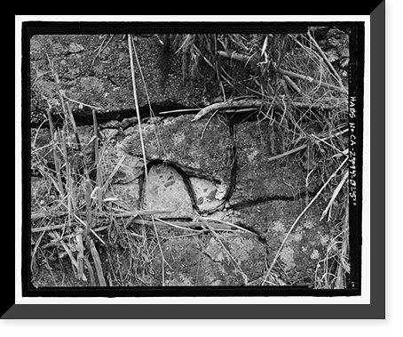 Historic Framed Print, Fort Barry, Bonita Ridge Access Road, Retaining Wall, Point Bonita, Marin Headlands, Sausalito vicinity, Marin County, CA - 5,  17-7/8" x 21-7/8"