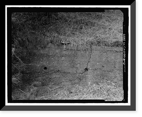Historic Framed Print, Fort Barry, Bonita Ridge Access Road, Retaining Wall, Point Bonita, Marin Headlands, Sausalito vicinity, Marin County, CA - 6,  17-7/8" x 21-7/8"