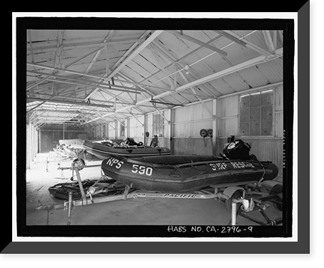 Historic Framed Print, Mobile Searchlight Storage Building, 691 Center Road, Sausalito vicinity, Marin County, CA - 9,  17-7/8" x 21-7/8"