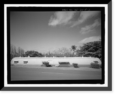 Historic Framed Print, U.S. Marine Corps Base Hawaii, Kaneohe Bay, Golf Course Equipment & Repair Shop, Reeves & Moffett Roads, Kaneohe, Honolulu County, HI - 2,  17-7/8" x 21-7/8"