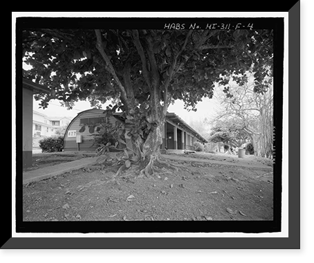 Historic Framed Print, U.S. Marine Corps Base Hawaii, Kaneohe Bay, Golf Course Equipment & Repair Shop, Reeves & Moffett Roads, Kaneohe, Honolulu County, HI - 4,  17-7/8" x 21-7/8"