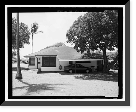 Historic Framed Print, U.S. Marine Corps Base Hawaii, Kaneohe Bay, C.P.O. Club & Married Enlisted Men's Quarters, O'Neal Street between Moffat & Lawrence Roads, Kaneohe, Honolulu County, HI - 11,  17-7/8" x 21-7/8"