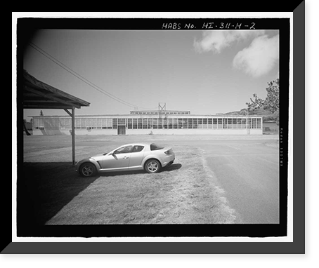 Historic Framed Print, U.S. Marine Corps Base Hawaii, Kaneohe Bay, Warehouse 250, Aviation Storehouse, C Street between Fifth & Sixth Streets, Kaneohe, Honolulu County, HI - 2,  17-7/8" x 21-7/8"