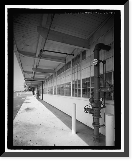 Historic Framed Print, U.S. Marine Corps Base Hawaii, Kaneohe Bay, Warehouse 250, Aviation Storehouse, C Street between Fifth & Sixth Streets, Kaneohe, Honolulu County, HI - 6,  17-7/8" x 21-7/8"