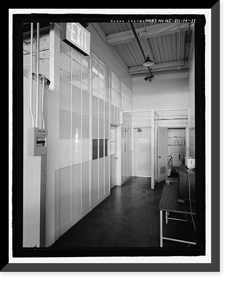 Historic Framed Print, U.S. Marine Corps Base Hawaii, Kaneohe Bay, Warehouse 250, Aviation Storehouse, C Street between Fifth & Sixth Streets, Kaneohe, Honolulu County, HI - 11,  17-7/8" x 21-7/8"