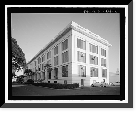 Historic Framed Print, U.S. Naval Base, Pearl Harbor, Enlisted Men's Barracks & Mess Hall, Marine Barracks, Neville Way, Pearl Harbor, Honolulu County, HI - 3,  17-7/8" x 21-7/8"