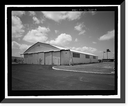 Historic Framed Print, U.S. Naval Base, Pearl Harbor, United States All-Steel Hangar, Wasp Boulevard between Kingfisher Street and Range, Pearl Harbor, Honolulu County, HI - 4,  17-7/8" x 21-7/8"