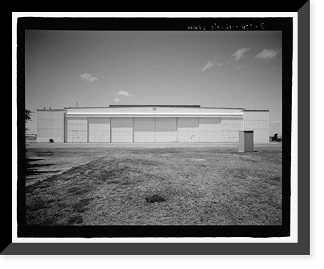 Historic Framed Print, U.S. Naval Base, Pearl Harbor, Landplane Hangar Type, Wasp Boulevard and Gambier Bay Street, Pearl Harbor, Honolulu County, HI - 8,  17-7/8" x 21-7/8"