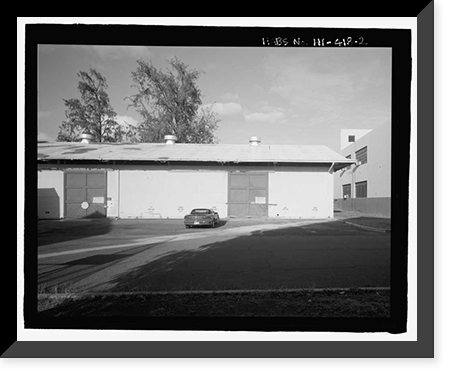 Historic Framed Print, U.S. Naval Base, Pearl Harbor, Naval Air Base Temporary Storehouse, Avoget Street and Ranger Loop, Pearl Harbor, Honolulu County, HI - 2,  17-7/8" x 21-7/8"