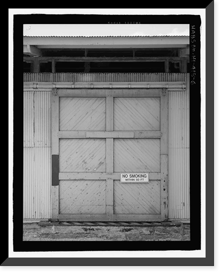 Historic Framed Print, U.S. Naval Base, Pearl Harbor, Naval Air Base Temporary Storehouse, Avoget Street and Ranger Loop, Pearl Harbor, Honolulu County, HI - 6,  17-7/8" x 21-7/8"