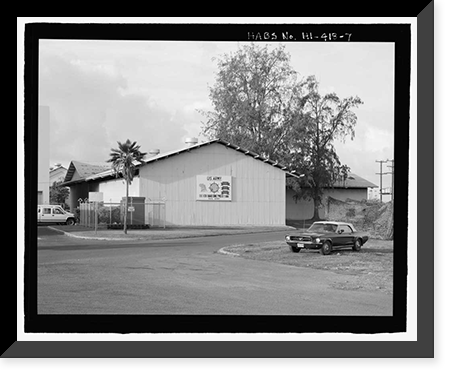Historic Framed Print, U.S. Naval Base, Pearl Harbor, Naval Air Base Temporary Storehouse, Avoget Street and Ranger Loop, Pearl Harbor, Honolulu County, HI - 7,  17-7/8" x 21-7/8"