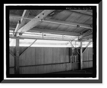 Historic Framed Print, U.S. Naval Base, Pearl Harbor, Naval Air Base Temporary Storehouse, Avoget Street and Ranger Loop, Pearl Harbor, Honolulu County, HI - 11,  17-7/8" x 21-7/8"