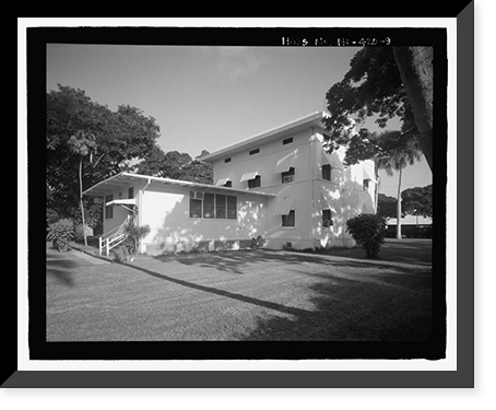 Historic Framed Print, U.S. Naval Base, Pearl Harbor, Marine Corps Officers' Quarters, Russell Avenue, between Central Avenue and Salvor, Pearl Harbor, Honolulu County, HI - 9,  17-7/8" x 21-7/8"