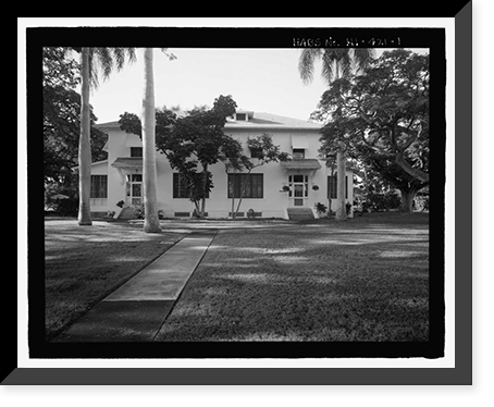 Historic Framed Print, U.S. Naval Base, Pearl Harbor, Marine Corps Officers' Duplex Quarters, Salvor Street & Russell Avenue, Pearl Harbor, Honolulu County, HI,  17-7/8" x 21-7/8"