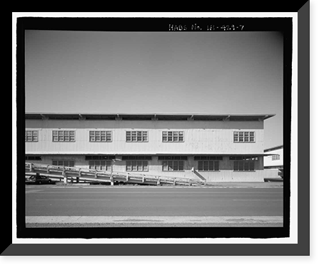 Historic Framed Print, U.S. Naval Base, Pearl Harbor, Two-Story Storehouses with Ramps, Port Royal Street between Central and South Avenue, Pearl Harbor, Honolulu County, HI - 7,  17-7/8" x 21-7/8"