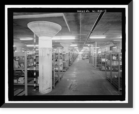 Historic Framed Print, U.S. Naval Base, Pearl Harbor, Dry Provisions Storehouse, Quincy Avenue at North Road, Pearl Harbor, Honolulu County, HI,  17-7/8" x 21-7/8"