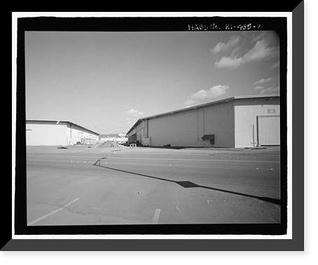 Historic Framed Print, U.S. Naval Base, Pearl Harbor, Temporary Storehouses - 1944 Type, North Road at Neches Avenue, Pearl Harbor, Honolulu County, HI - 2,  17-7/8" x 21-7/8"