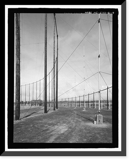 Historic Framed Print, U.S. Naval Base, Pearl Harbor, Naval Radio Station, AF/FRD-10 Circularly Disposed Antenna Array, Wahiawa, Honolulu County, HI - 9,  17-7/8" x 21-7/8"