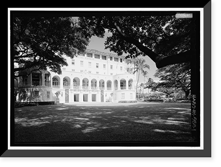 Historic Framed Print, Army and Navy YMCA, 250 South Hotel Street, Honolulu, Honolulu County, HI,  17-7/8" x 21-7/8"