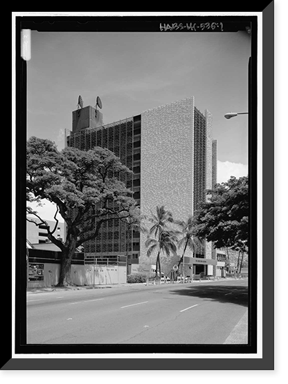 Historic Framed Print, Queen Emma Building, 1270 Queen Emma Street, Honolulu, Honolulu County, HI,  17-7/8" x 21-7/8"