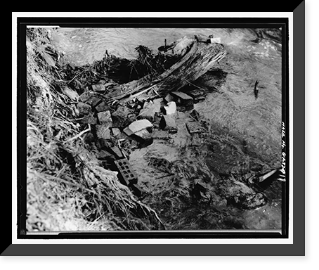 Historic Framed Print, Arthur Holmes Merry Generator House, Signal Lake North of Range Road, Fort Gordon, Richmond County, GA - 17,  17-7/8" x 21-7/8"