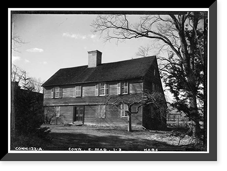 Historic Framed Print, Deacon John Graves House, Madison, New Haven County, CT,  17-7/8" x 21-7/8"