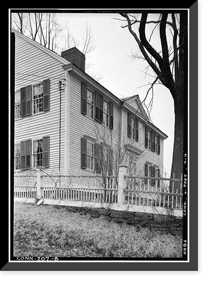 Historic Framed Print, House Opposite the Church, Preston City, New London County, CT - 2,  17-7/8" x 21-7/8"