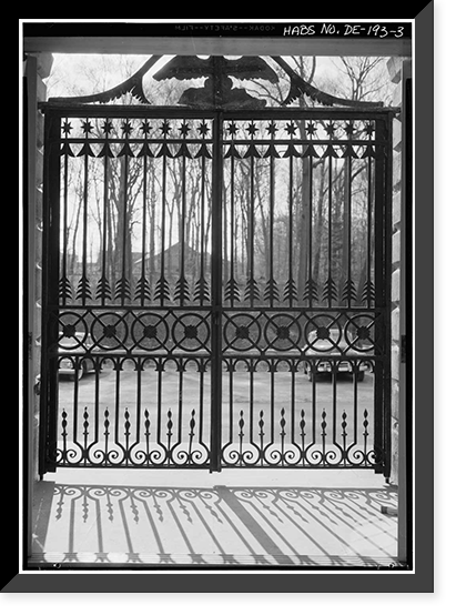 Historic Framed Print, Winterthur Museum Iron Gates, Route 52, Wilmington vicinity, New Castle County, DE - 3,  17-7/8" x 21-7/8"