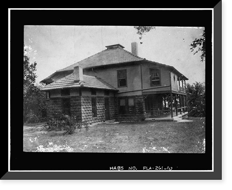 Historic Framed Print, Ralph M. Munroe House, 3485 Main Highway, Coconut Grove, Miami, FL - 10,  17-7/8" x 21-7/8"