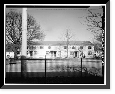 Historic Framed Print, John Hope Homes, Building B-1, 338 Spelman Lane (Originally Leonard Street), Atlanta, Fulton County, GA,  17-7/8" x 21-7/8"