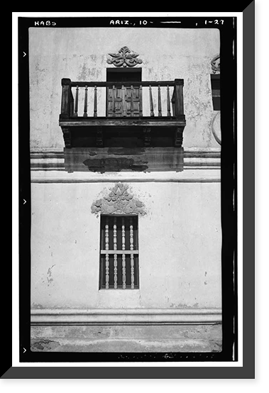 Historic Framed Print, San Xavier del Bac Mission, Mission Road, Tucson vicinity, Pima County, AZ - 5,  17-7/8" x 21-7/8"