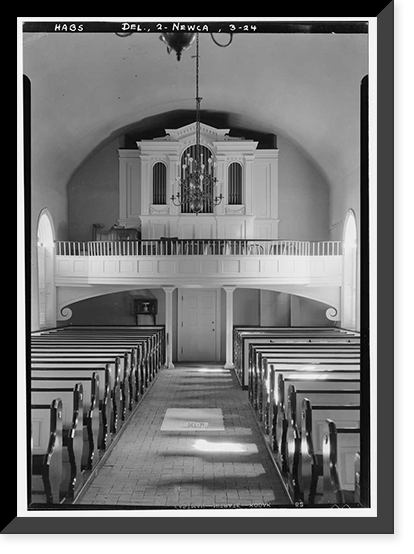 Historic Framed Print, Immanuel Church (Episcopal), The Green, New Castle, New Castle County, DE - 4,  17-7/8" x 21-7/8"