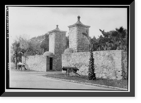 Historic Framed Print, City Gate, Orange Street, Saint Augustine, St. Johns County, FL,  17-7/8" x 21-7/8"