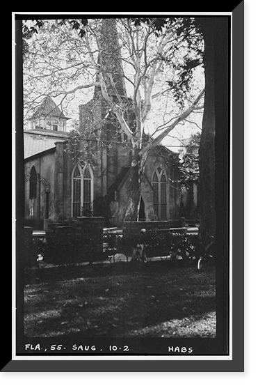 Historic Framed Print, Trinity Church (Episcopal), Saint George & King Streets, Saint Augustine, St. Johns County, FL,  17-7/8" x 21-7/8"