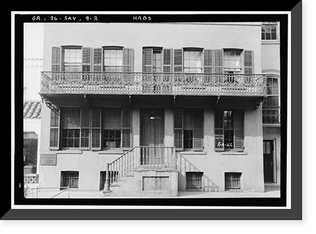 Historic Framed Print, General Lachlan McIntosh House, 110 East Oglethorpe, Savannah, Chatham County, GA,  17-7/8" x 21-7/8"